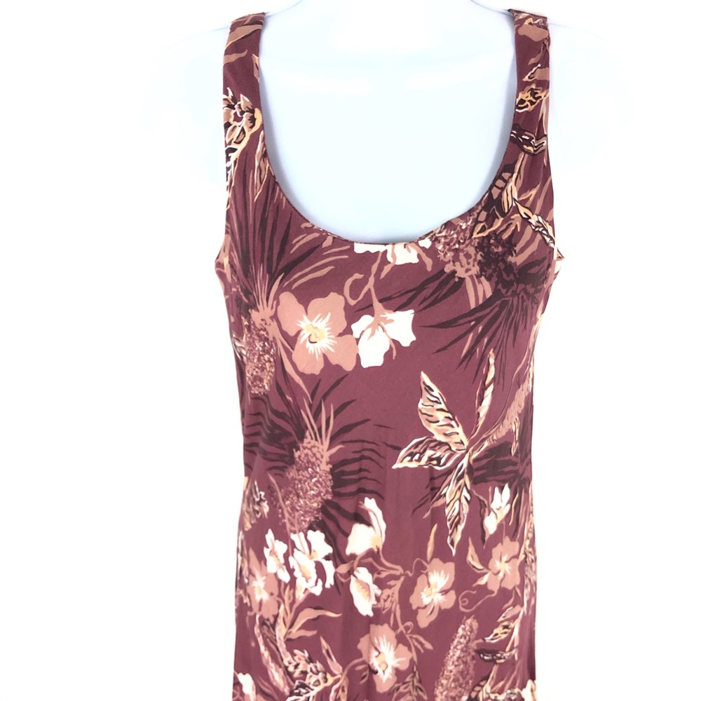 Hawaiian Moon Women's Brown Maxi Hawaiian Dress S